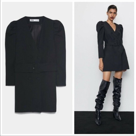 Zara Blazer mini dress size Small Black - Picture 1 of 16